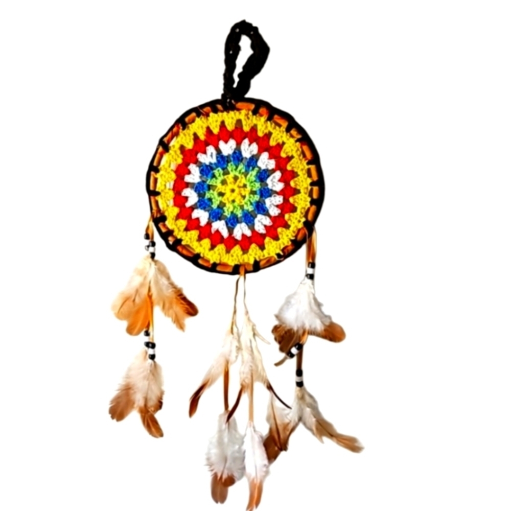 Hand Crafted Crochet Dreamcatcher Feather Decor